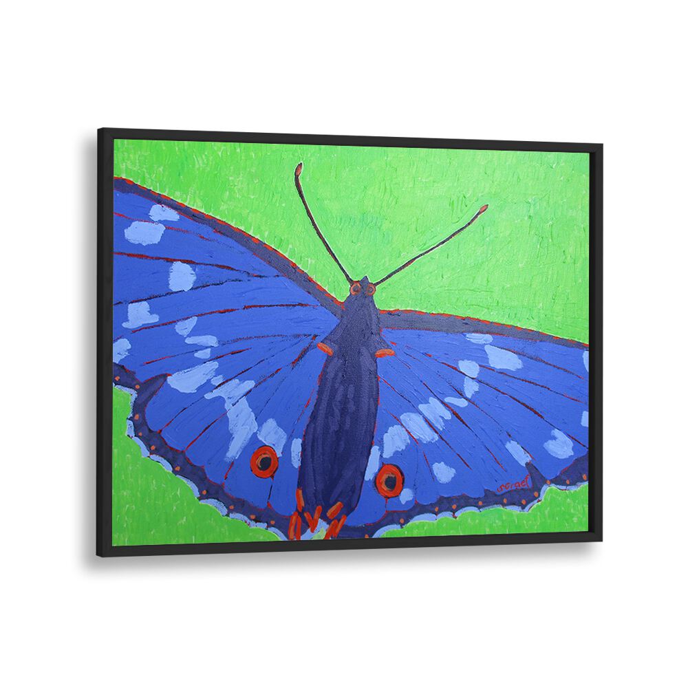 butterfly ii wildlife paintings in Black Plain Frame