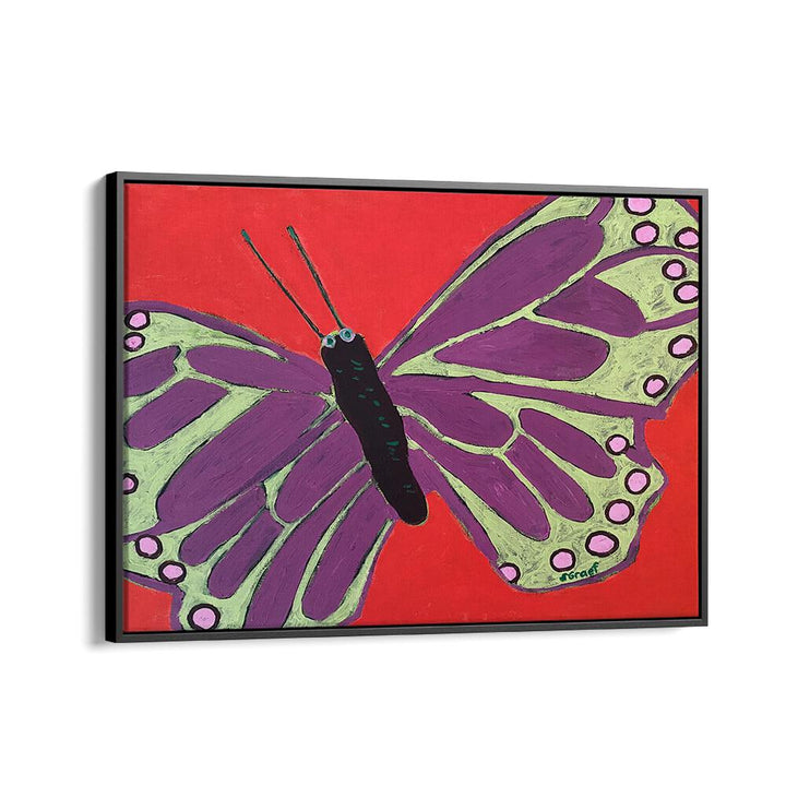 butterfly iii wildlife paintings in Black Floater Frame