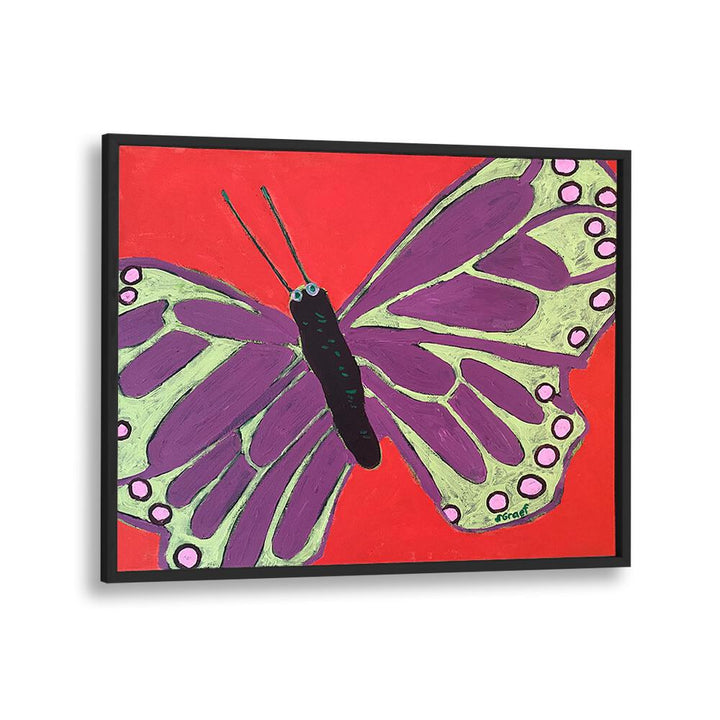 butterfly iii wildlife paintings in Black Plain Frame