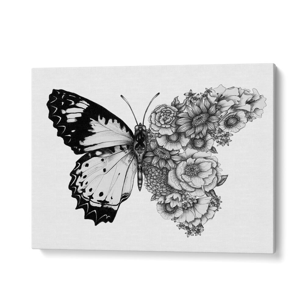 butterfly in bloom Wildlife paintings in Gallery Wrap