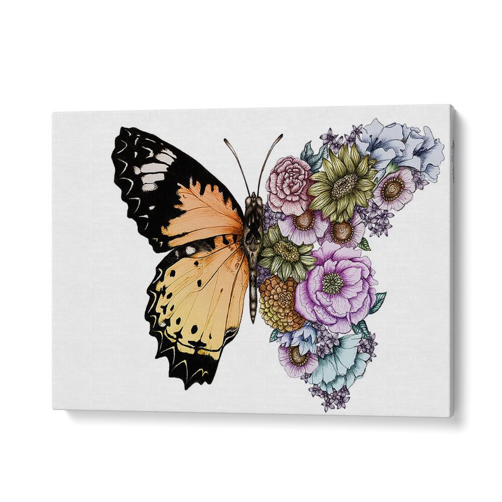 butterfly in bloom color original Wildlife paintings in Gallery Wrap