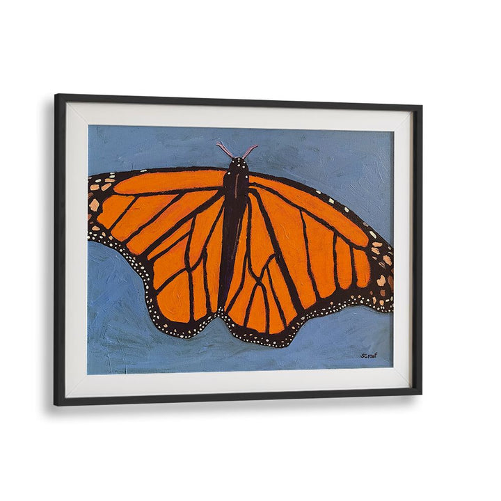 butterfly wildlife paintings in Black Frame With Mount