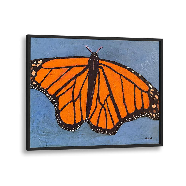 butterfly wildlife paintings in Black Plain Frame