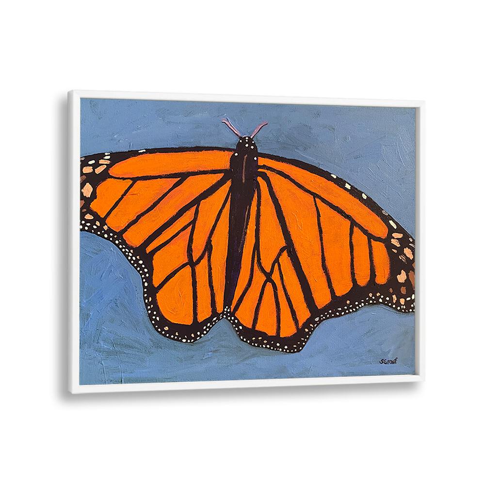butterfly wildlife paintings in White Plain Frame