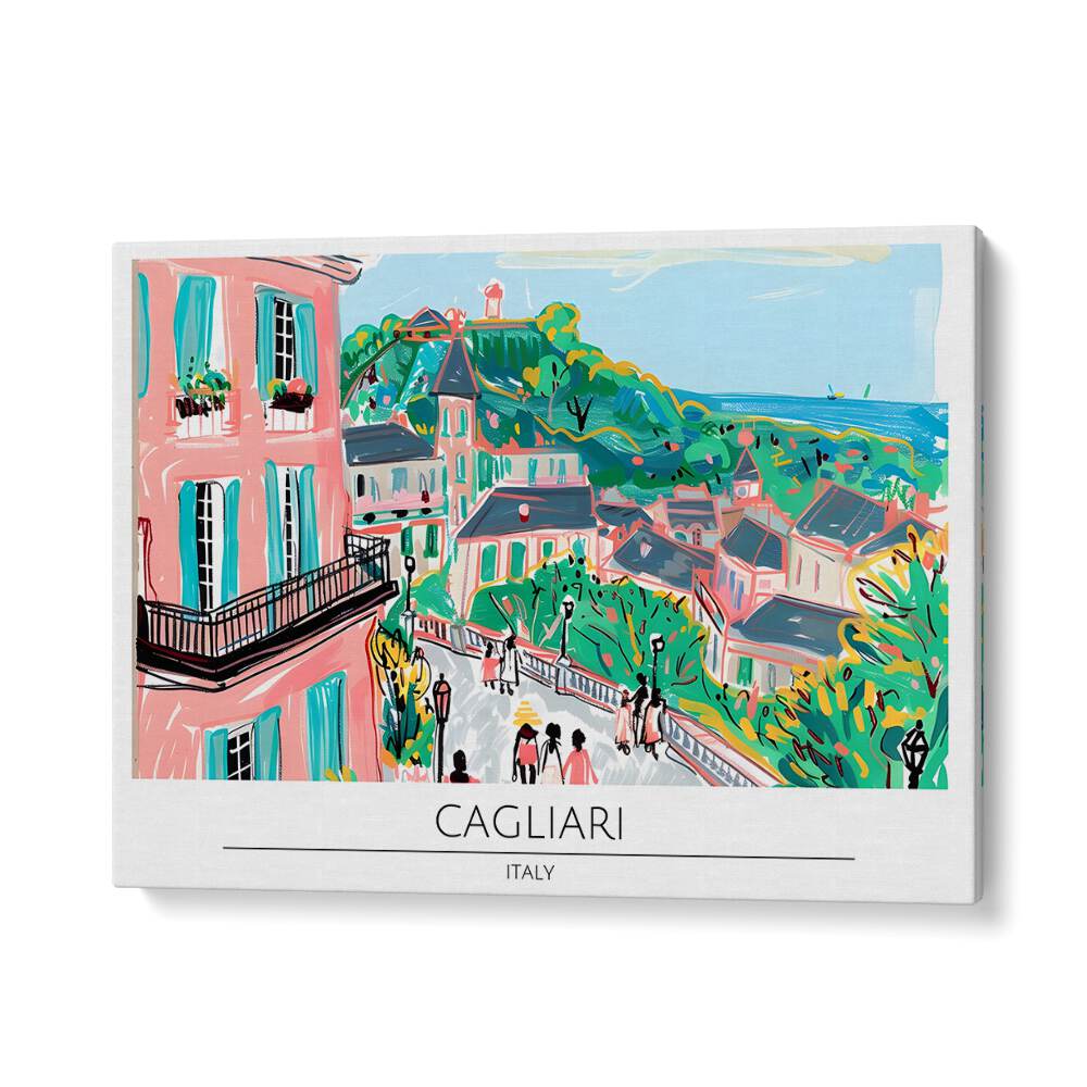 cagliari city-italy travel posters in Gallery Wrap