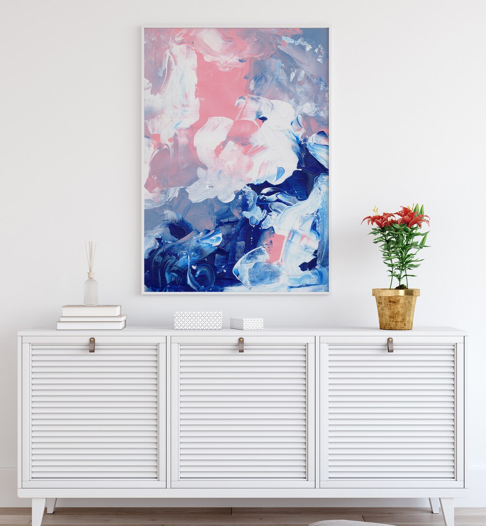 candy clouds by ejaaz haniff abstract art prints Artwork IV placed on a wall