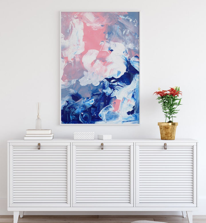 candy clouds by ejaaz haniff abstract art prints Artwork IV placed on a wall