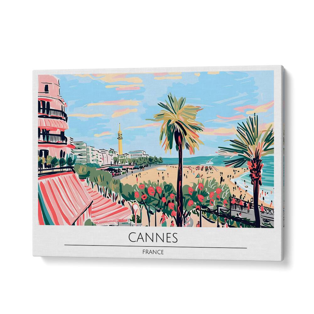 cannes city-france travel posters in Gallery Wrap