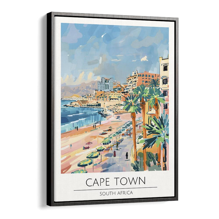 cape town-south africa travel posters in Black Floater Frame