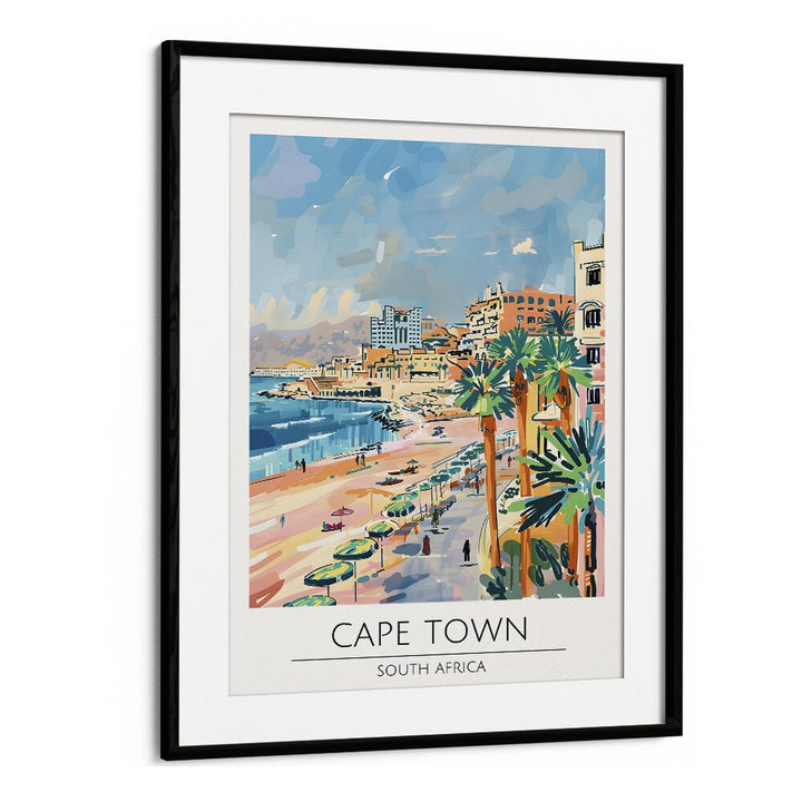 cape town-south africa travel posters in Black Frame With Mount