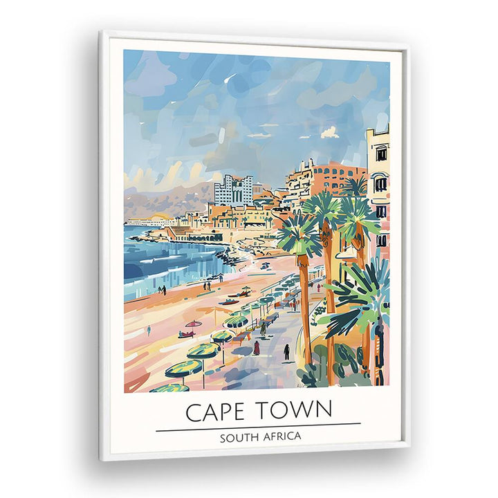 cape town-south africa travel posters in White Plain Frame