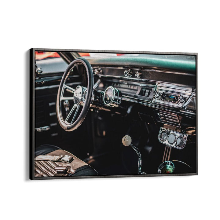 car interior car poster in Black Floater Frame