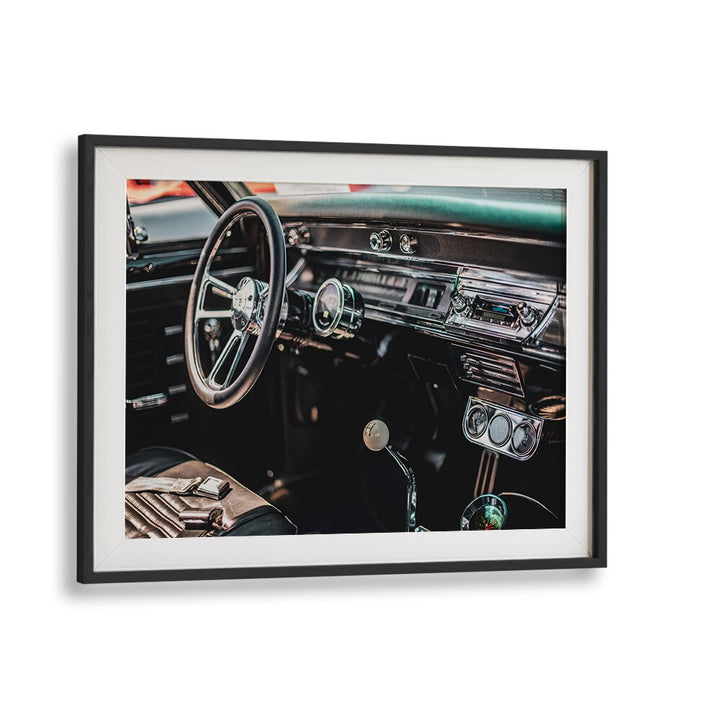 car interior car poster in Black Frame With Mount