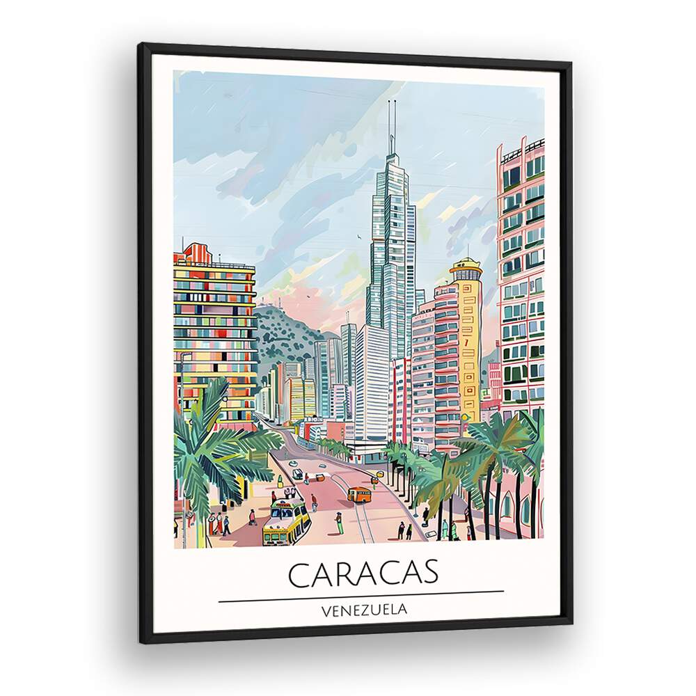 caracas-venezuela travel posters in Black Plain Frame