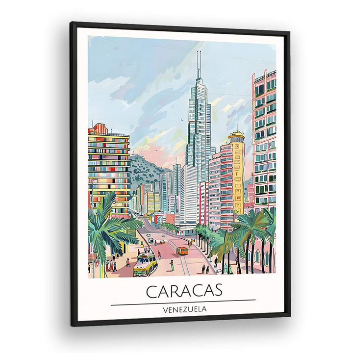 caracas-venezuela travel posters in Black Plain Frame