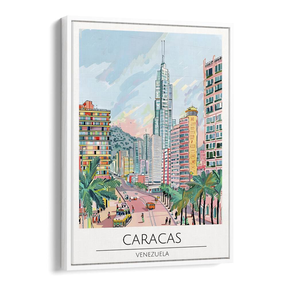 caracas-venezuela travel posters in White Floater Frame