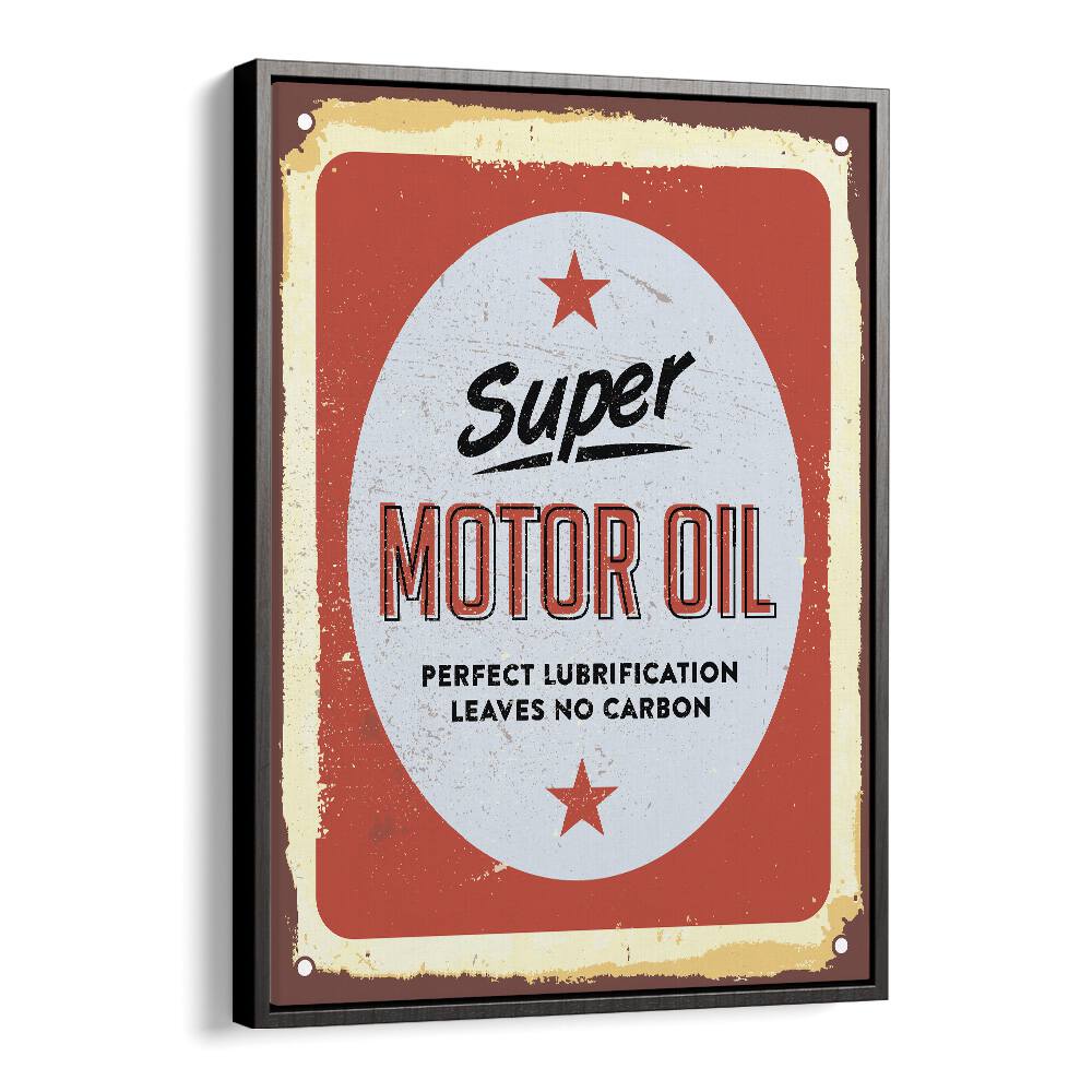 carbon oil car poster in Black Floater Frame