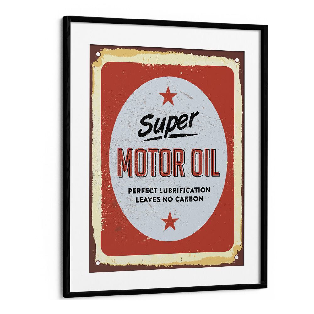 carbon oil car poster in Black Frame With Mount