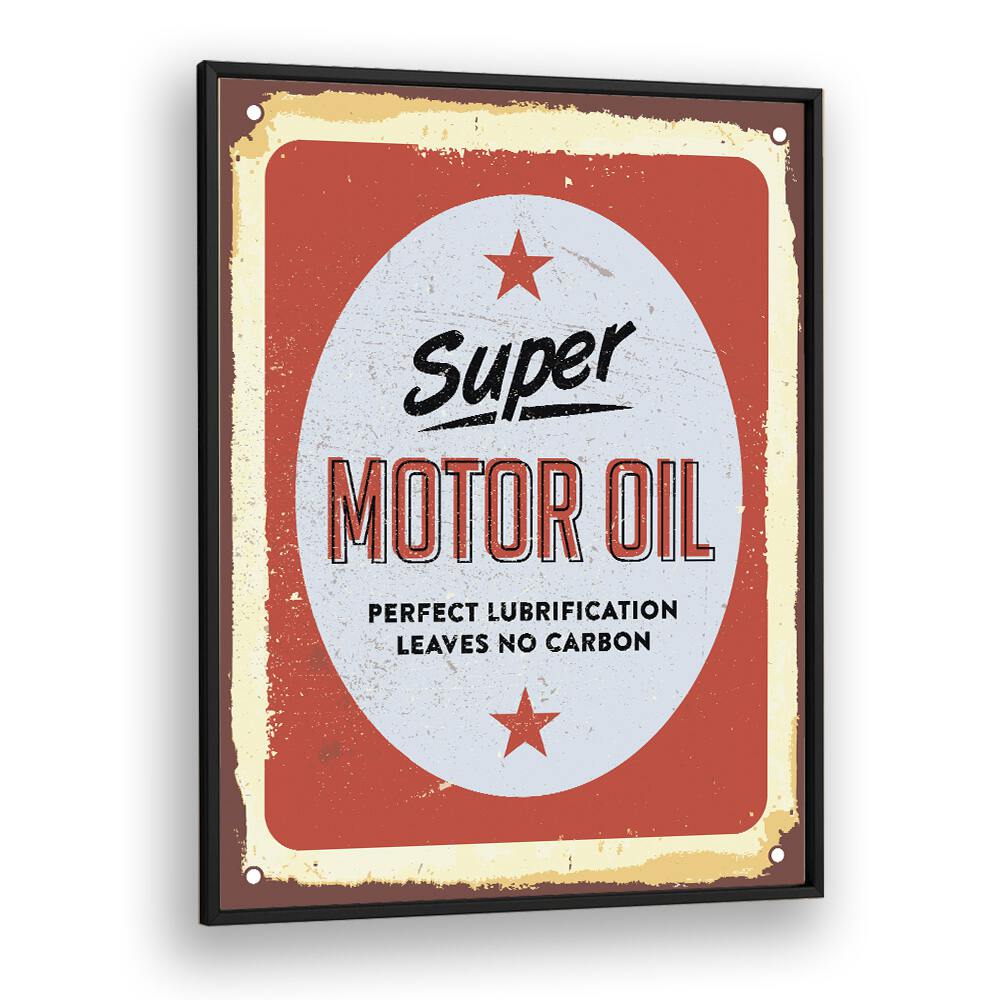 carbon oil car poster in Black Plain Frame