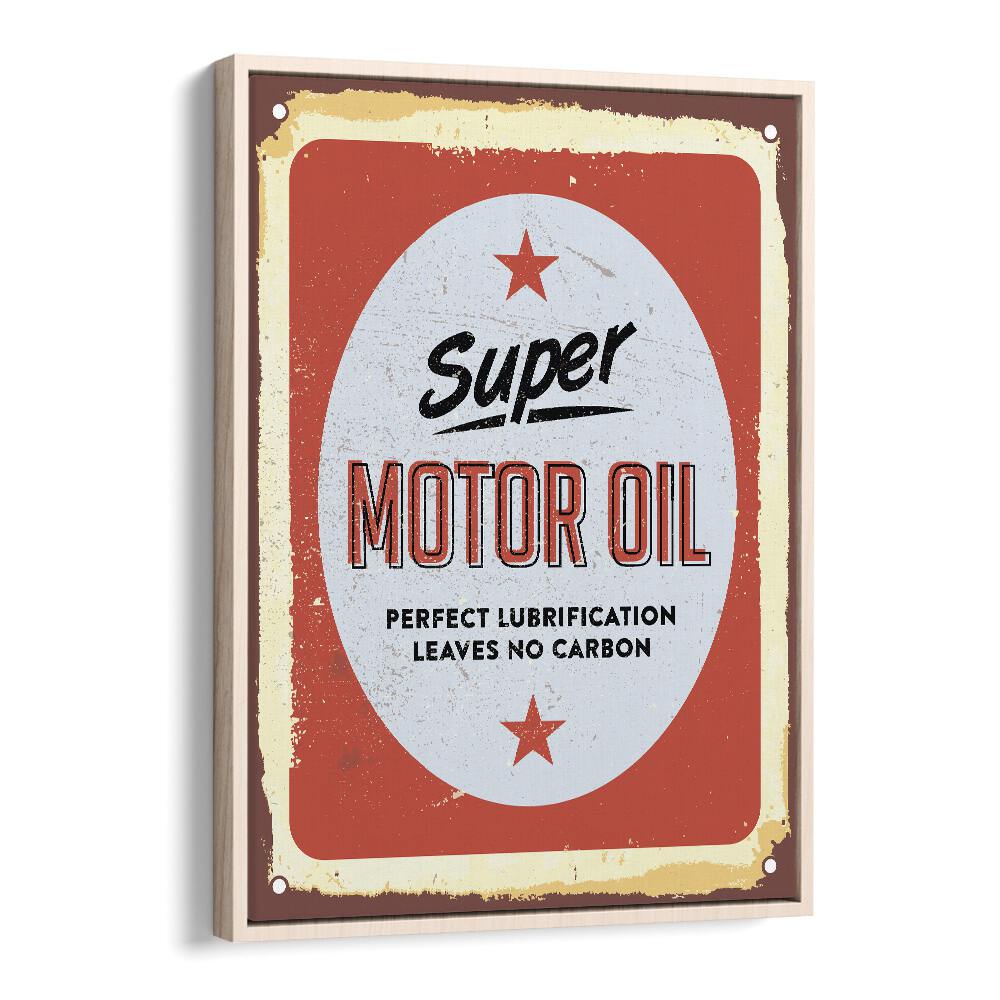 carbon oil car poster in Oak Wood Floater Frame