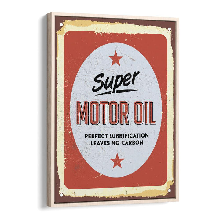 carbon oil car poster in Oak Wood Floater Frame