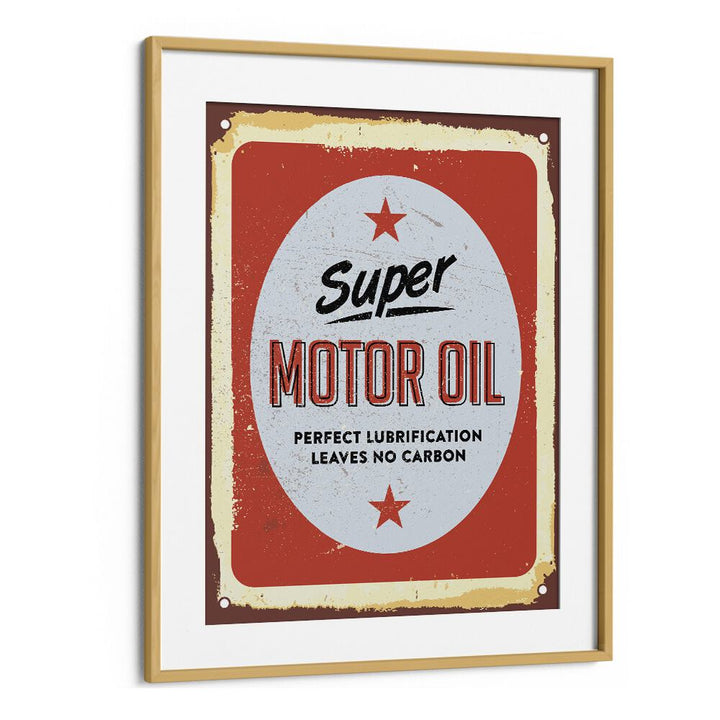 carbon oil car poster in Oak Wood Frame With Mount