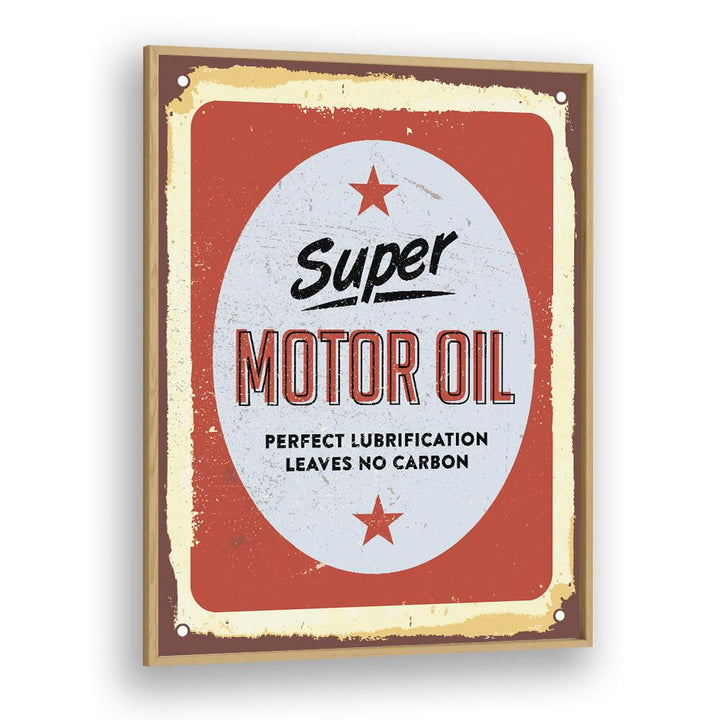 carbon oil car poster in Oak Wood Plain Frame