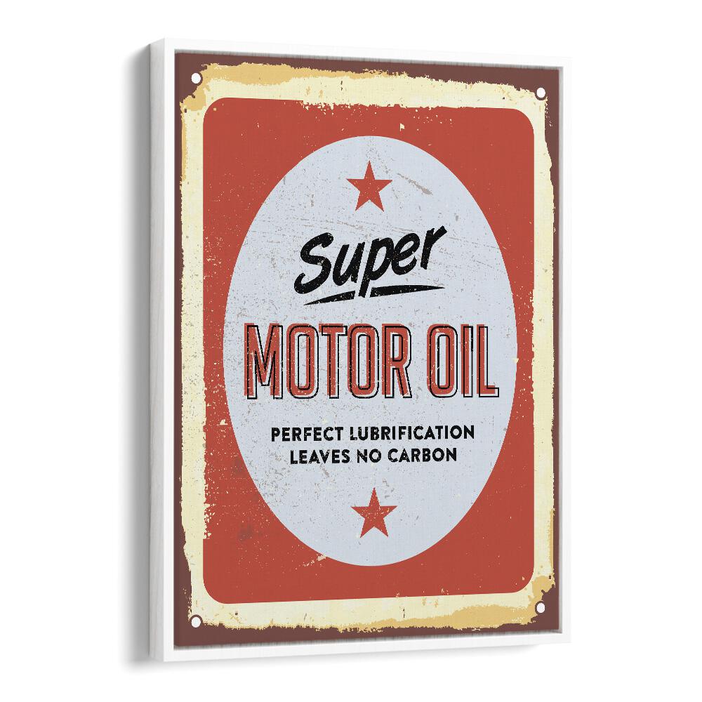 carbon oil car poster in White Floater Frame