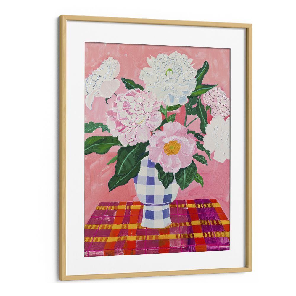 carnation electric wall art prints in Oak Wood Frame With Mount