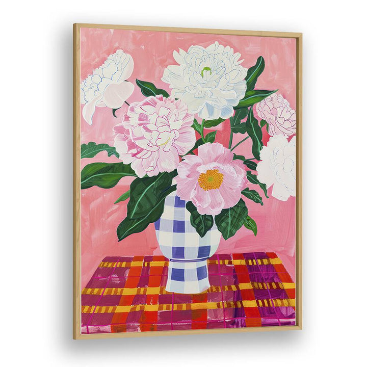 carnation electric wall art prints in Oak Wood Plain Frame