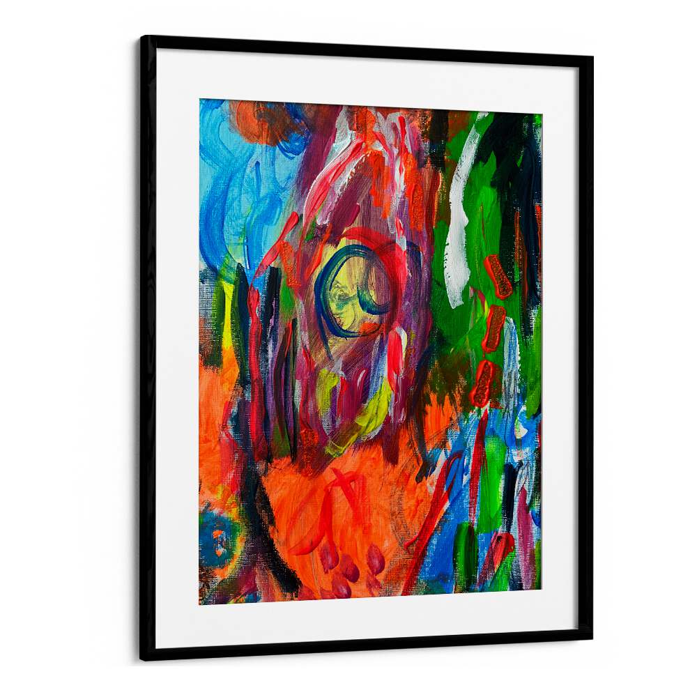 catching up abstract paintings in Black Frame With Mount