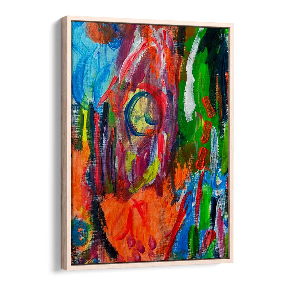 catching up abstract paintings in Oak Wood Floater Frame