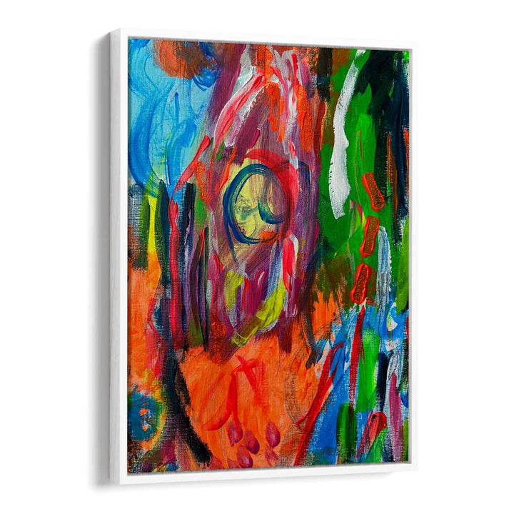 catching up abstract paintings in White Floater Frame