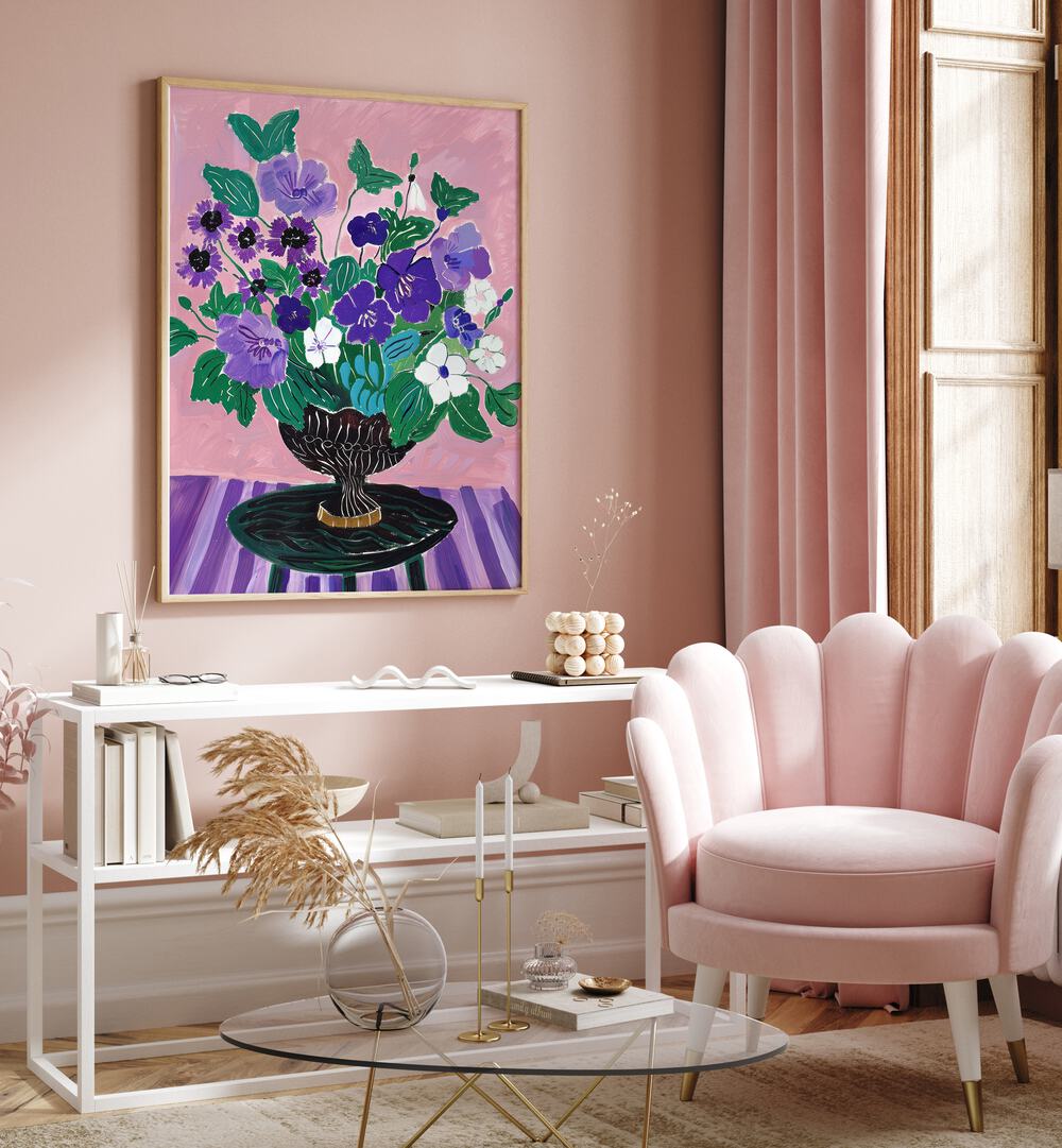 ceramic bouquet bliss electric wall art prints Artwork IV placed on a Wall 