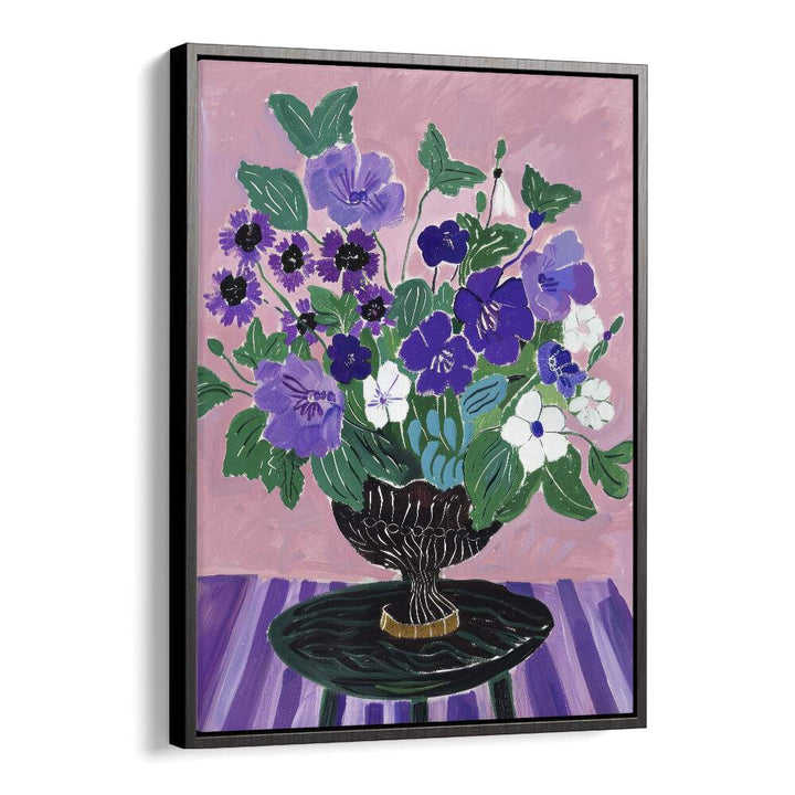 ceramic bouquet bliss electric wall art prints in Black Floater Frame