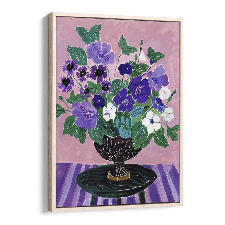 ceramic bouquet bliss electric wall art prints in Oak Wood Floater Frame