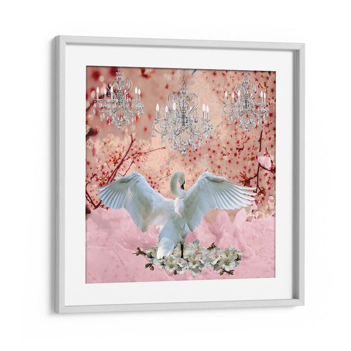 champagne swanby sue skellern wildlife posters wildlife paintings in White Frame With Mount