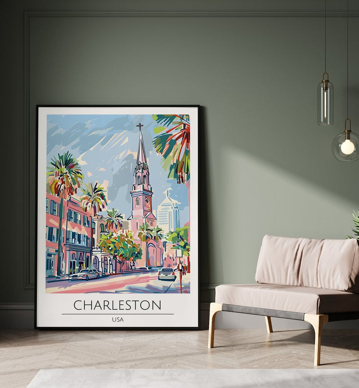 charleston-usa travel posters Artwork I placed on a Wall