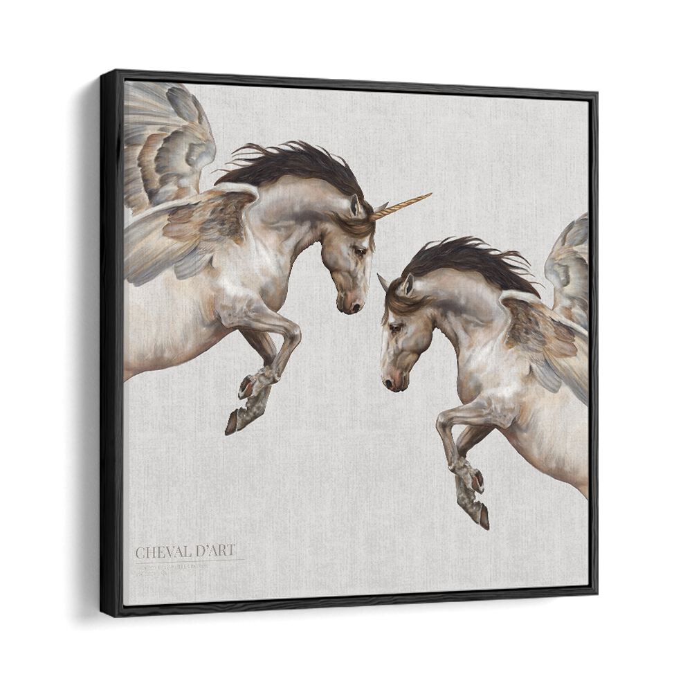 cheval d'art by gabriella roberg wall art prints in Black Floater Frame