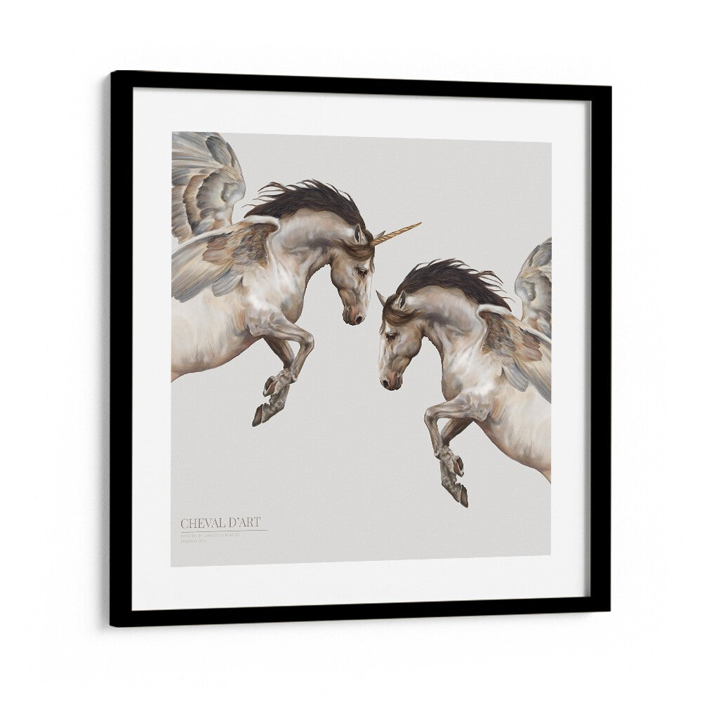 cheval d'art by gabriella roberg wall art prints in Black Frame With Mount