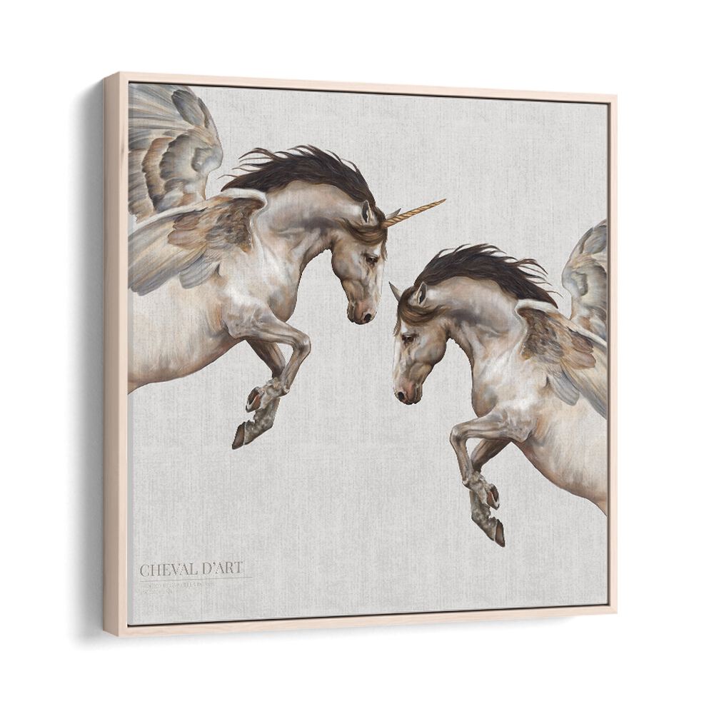 cheval d'art by gabriella roberg wall art prints in Oak Wood Floater Frame