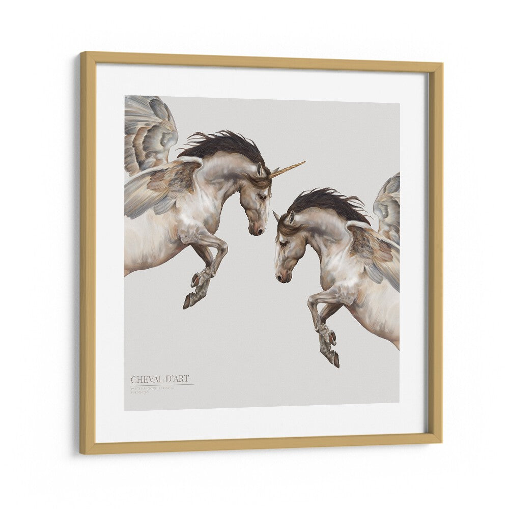 cheval d'art by gabriella roberg wall art prints in Oak Wood Frame With Mount