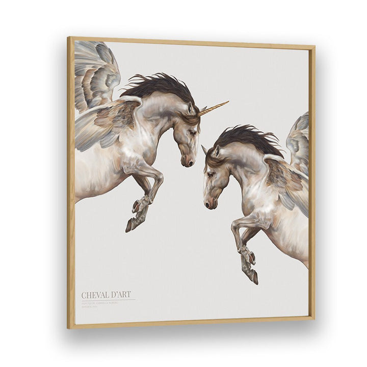 cheval d'art by gabriella roberg wall art prints in Oak Wood Plain Frame