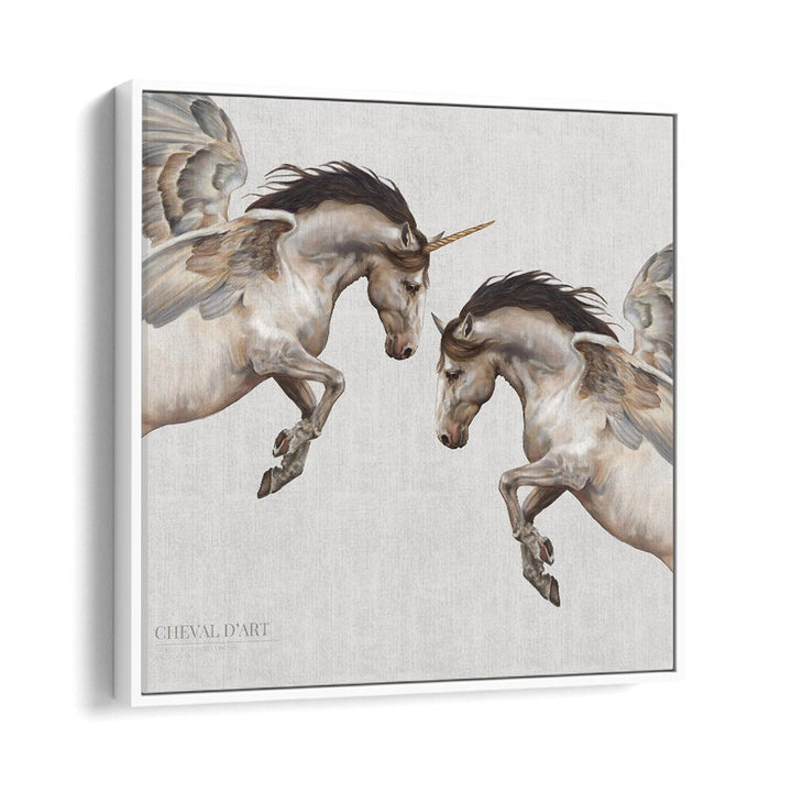 cheval d'art by gabriella roberg wall art prints in White Floater Frame