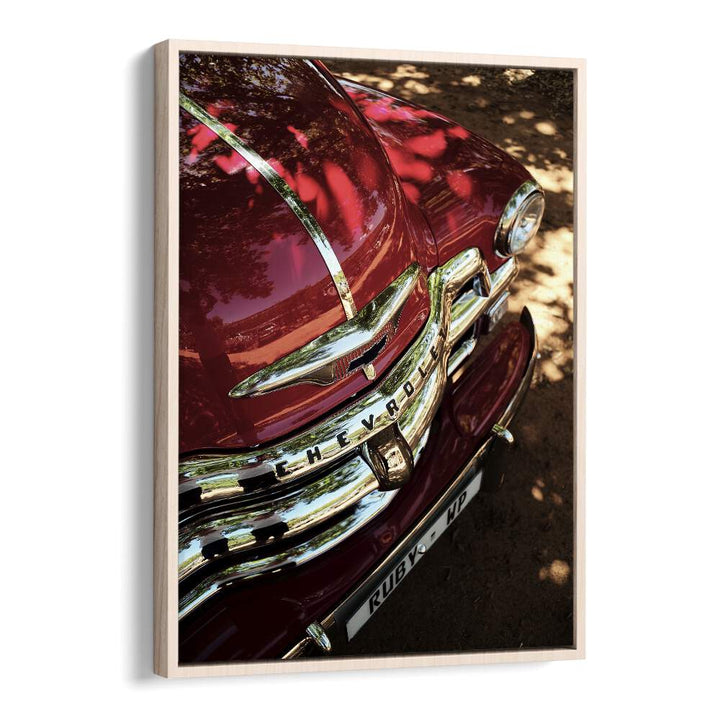 chevy II car poster in Oak Wood Floater Frame