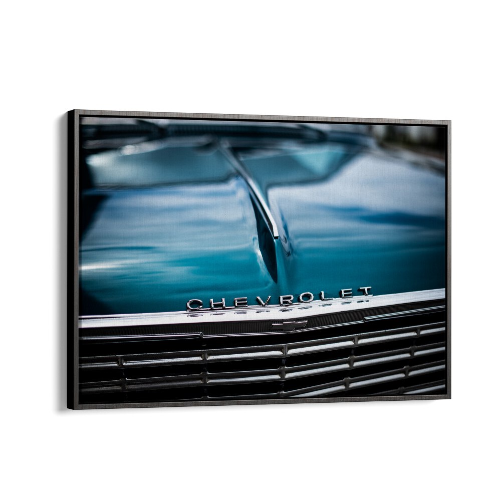 chevy car poster in Black Floater Frame