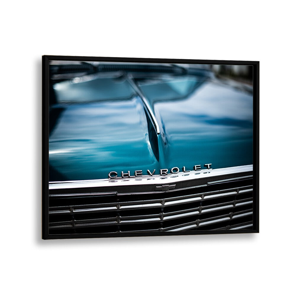 chevy car poster in Black Plain Frame