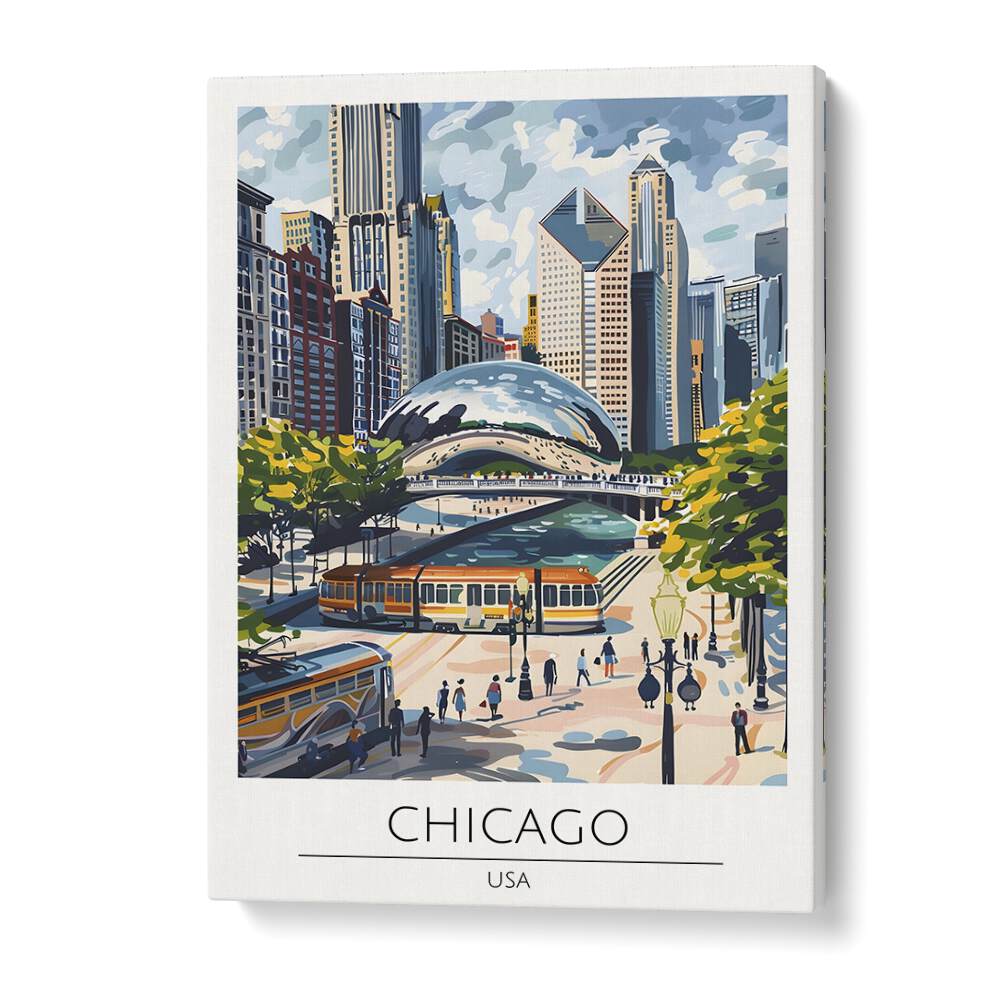 chigaco-usa travel posters in Gallery Wrap