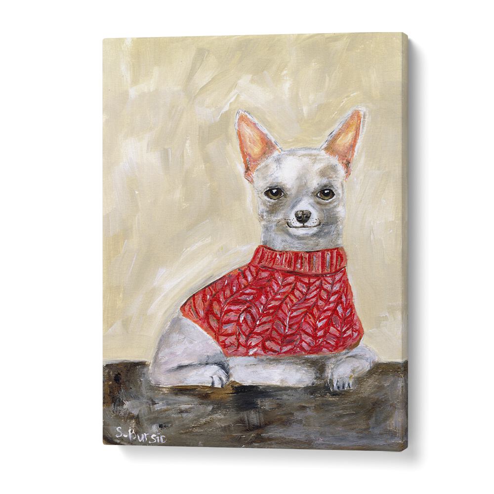 chihuahua women illustration paintings in Gallery Wrap