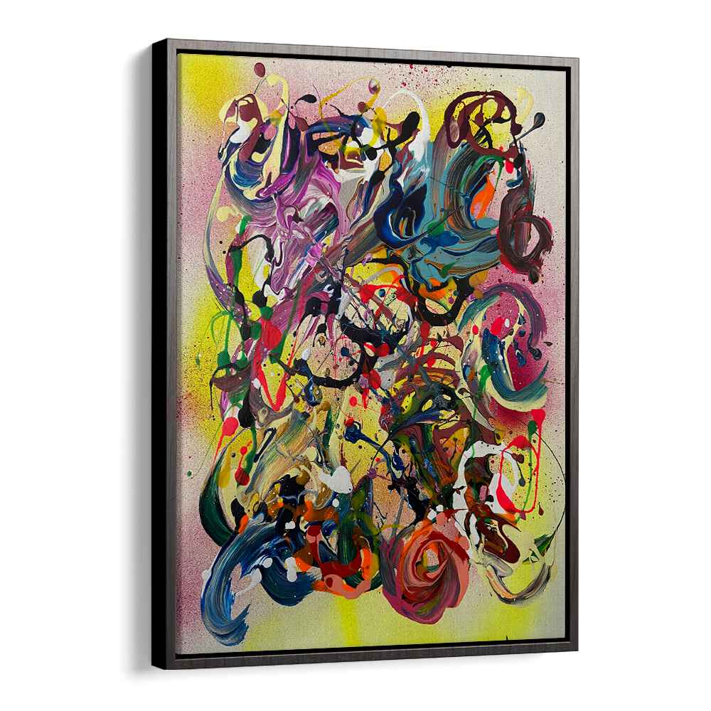 chugi abstract paintings in Black Floater Frame